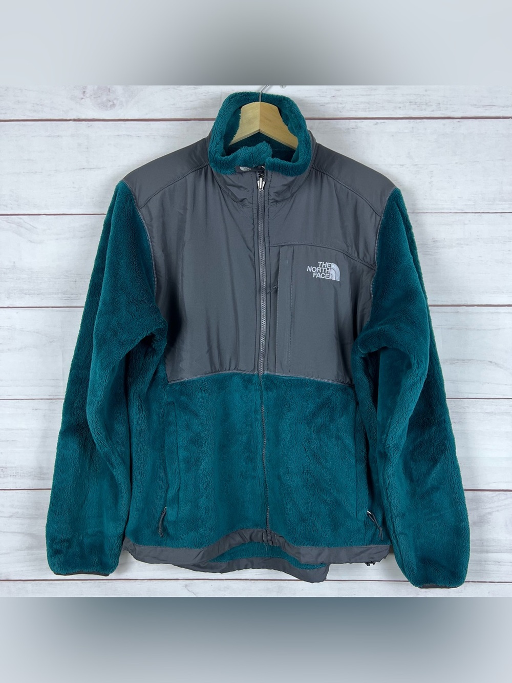 THE NORTH FACE Women's Polartec Thermal Pro Teal Fleece Full Zip Jacket Medium